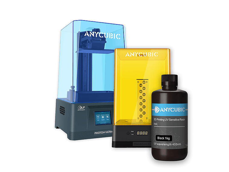 IMPRESORA 3D ANYCUBIC PHOTON ULTRA + WASH CURE 2.0 + RESINA UV GRIS 1