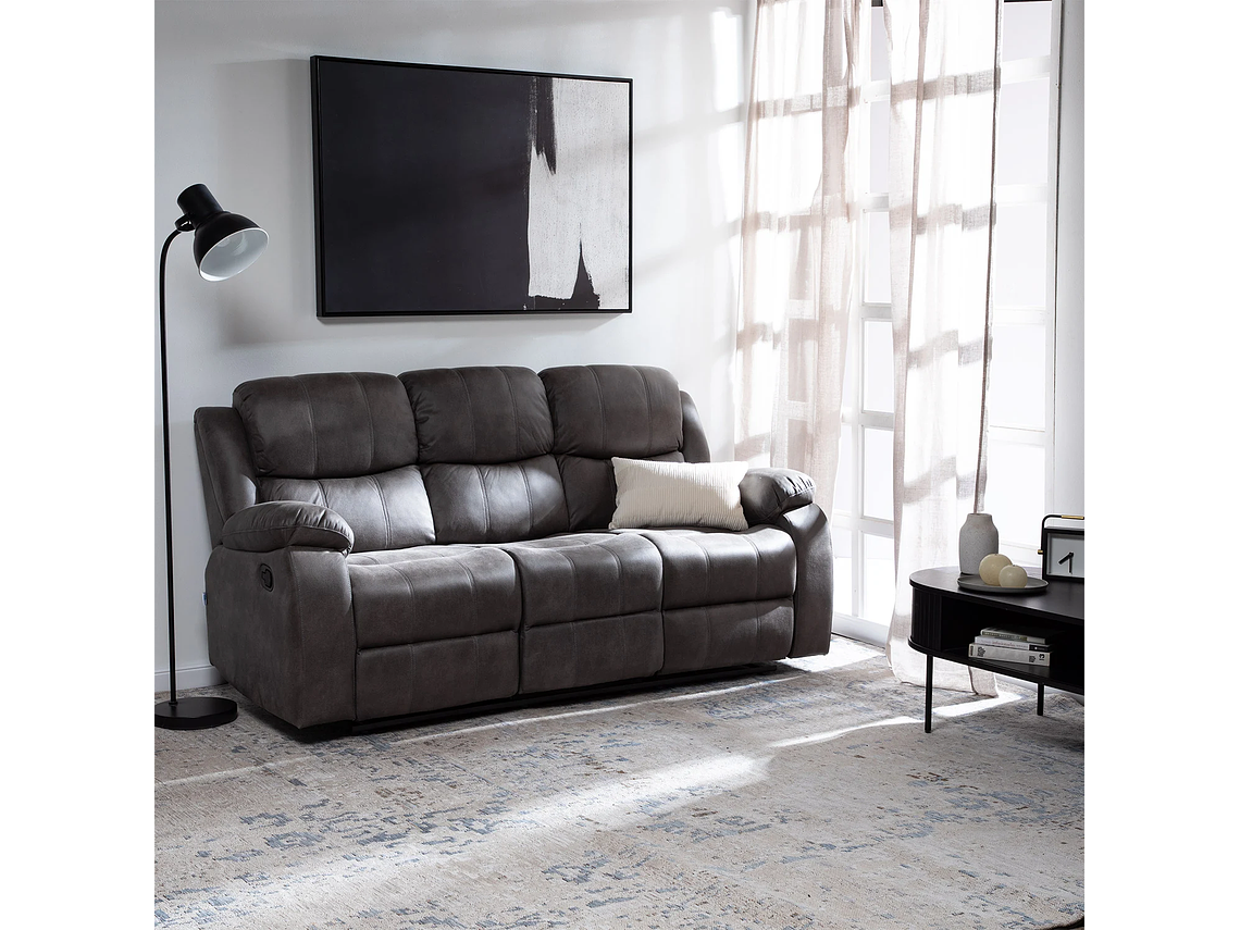 SOFÁ VYS SPA 3 CUERPOS ACERO GRIS RECLINABLE ISABEL GREY 7