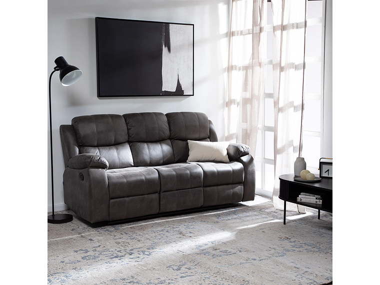 SOFÁ VYS SPA 3 CUERPOS ACERO GRIS RECLINABLE ISABEL GREY 7