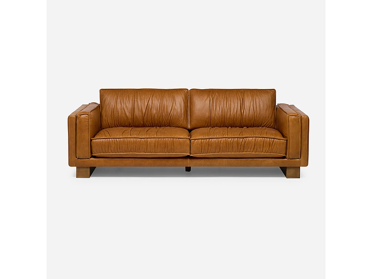 SOFÁ TURIN 3,5 CUERPOS CUERO CARAMELO 4