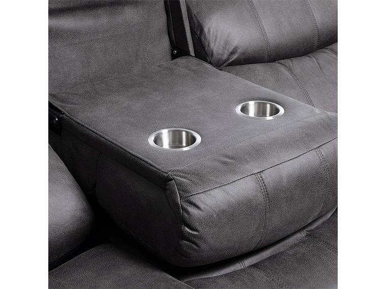 SOFÁ VYS SPA 3 CUERPOS ACERO GRIS RECLINABLE ISABEL GREY 8