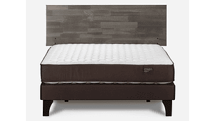 JUEGO DE DORMITORIO ROSEN CAMA EUROPEA ERGO T NEW BN 2 PLAZAS CAFÉ + RESPALDO TABOR GRIS