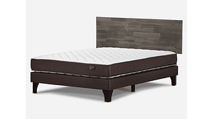 JUEGO DE DORMITORIO ROSEN CAMA EUROPEA ERGO T NEW BN 2 PLAZAS CAFÉ + RESPALDO TABOR GRIS