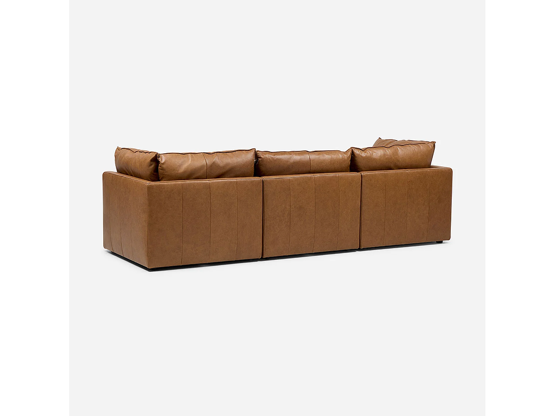 SOFÁ MODULAR SEATTLE 3 PIEZAS CUERO CAMEL 2