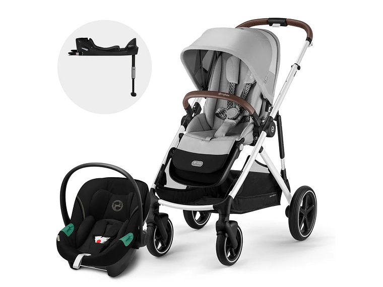 COCHE TRAVEL SYSTEM GAZELLE BLK LG + ATON S2+ BASE 2