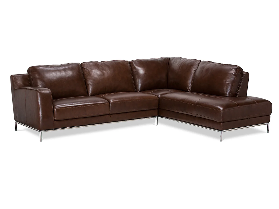 SOFÁ SECCIONAL ROSEN KRIS DERECHO CUERO MARRON 1