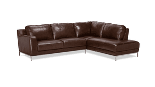 SOFÁ SECCIONAL ROSEN KRIS DERECHO CUERO MARRON