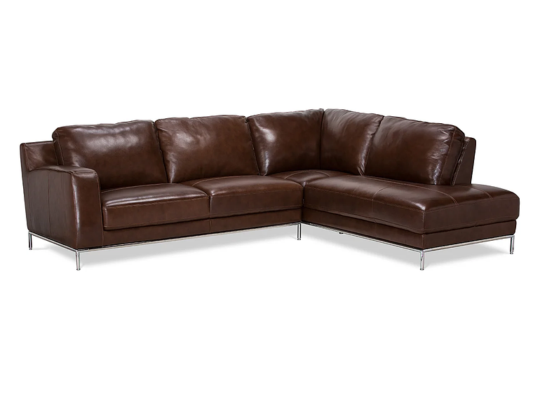 SOFÁ SECCIONAL ROSEN KRIS DERECHO CUERO MARRON 1