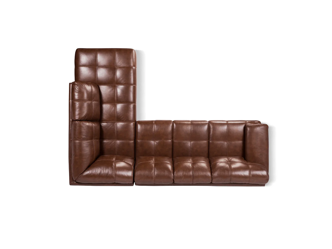 SOFÁ SECCIONAL ROSEN 6974 DERECHO CUERO CARAMELO 6