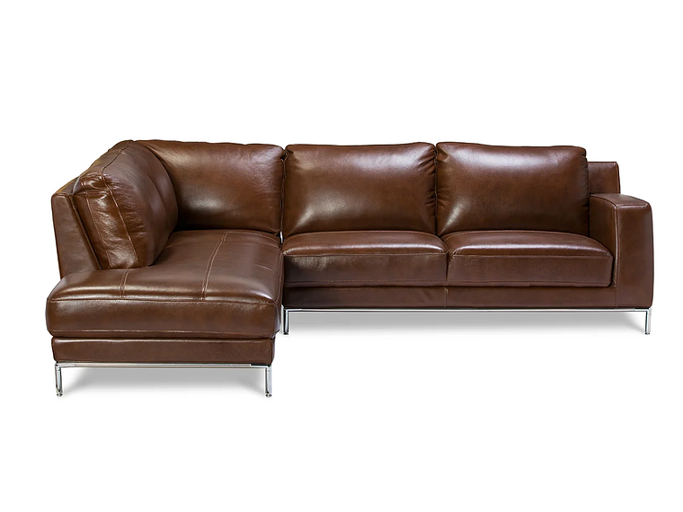 SOFÁ SECCIONAL ROSEN KRIS DERECHO CUERO MARRON 3
