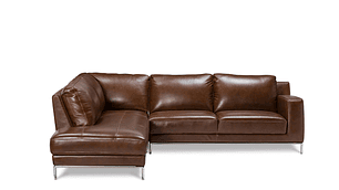 SOFÁ SECCIONAL ROSEN KRIS IZQUIERDO CUERO MARRON