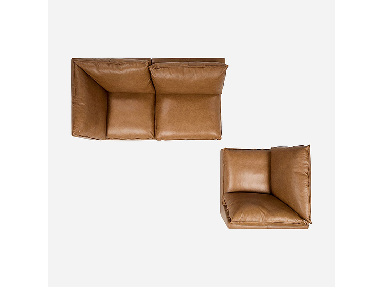 SOFÁ MODULAR SEATTLE 3 PIEZAS CUERO CAMEL 5