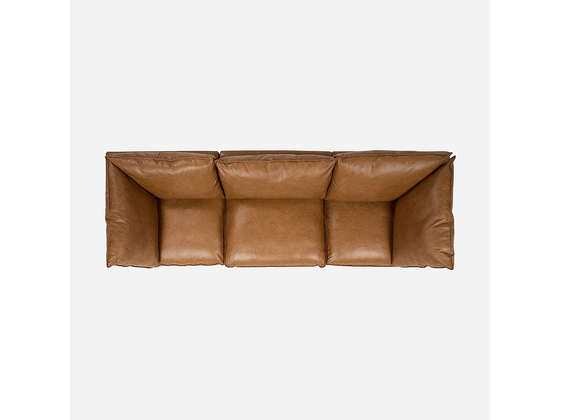 SOFÁ MODULAR SEATTLE 3 PIEZAS CUERO CAMEL 6