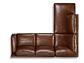 SOFÁ SECCIONAL ROSEN KRIS DERECHO CUERO MARRON - Miniatura 5