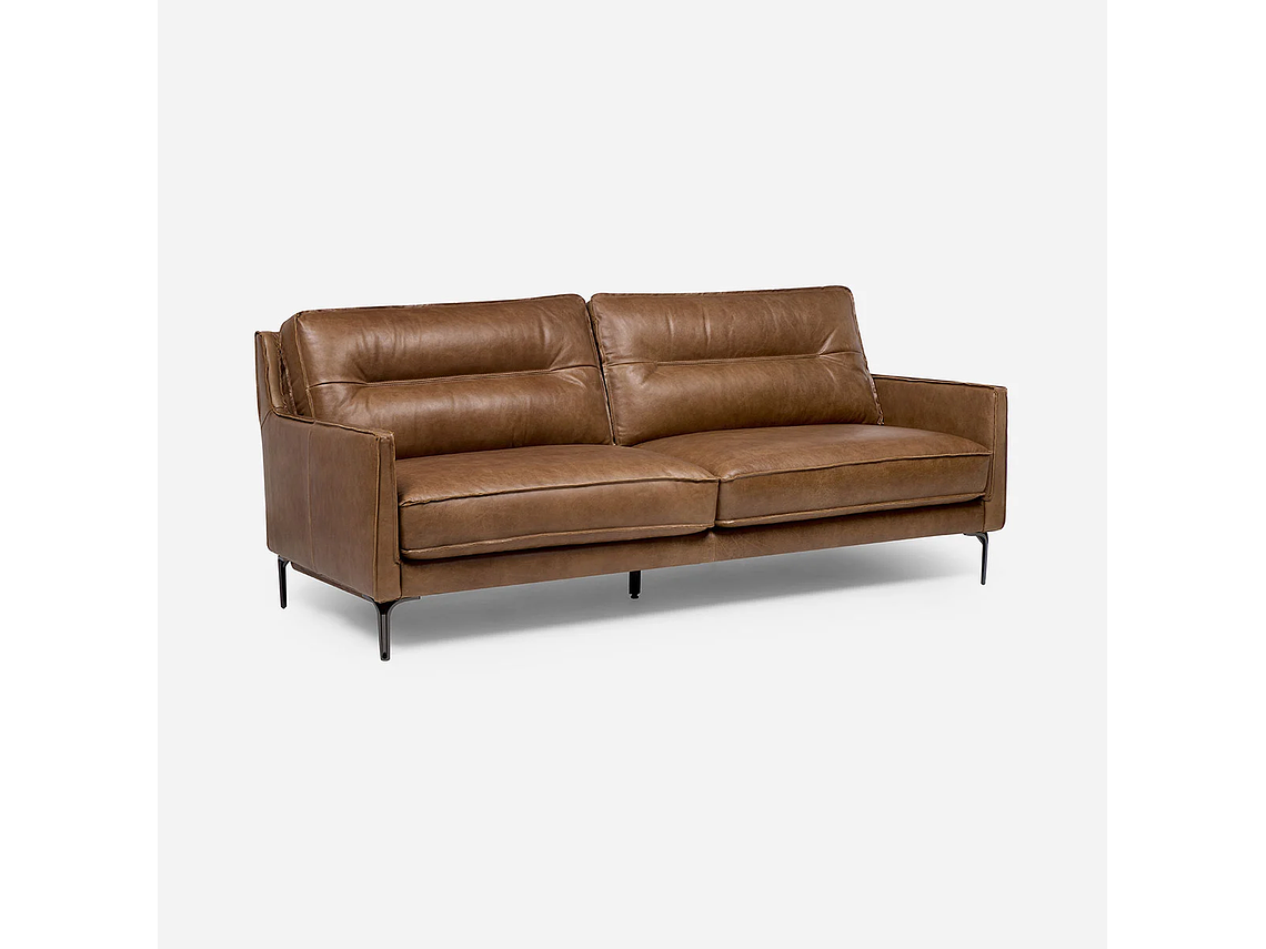 SOFÁ BARI 3 CUERPOS CUERO MARRÓN 1