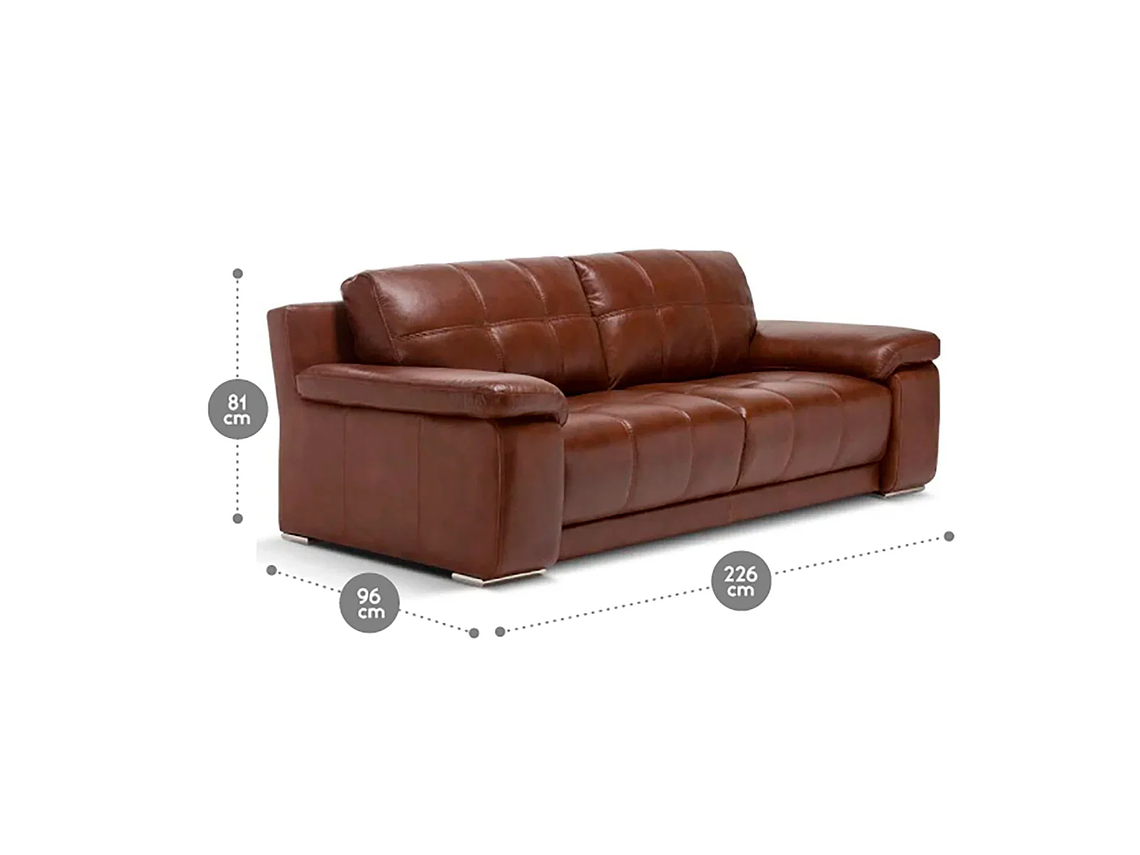 SOFÁ ROSEN 5037 3 CUERPOS CUERO CARAMELO 3