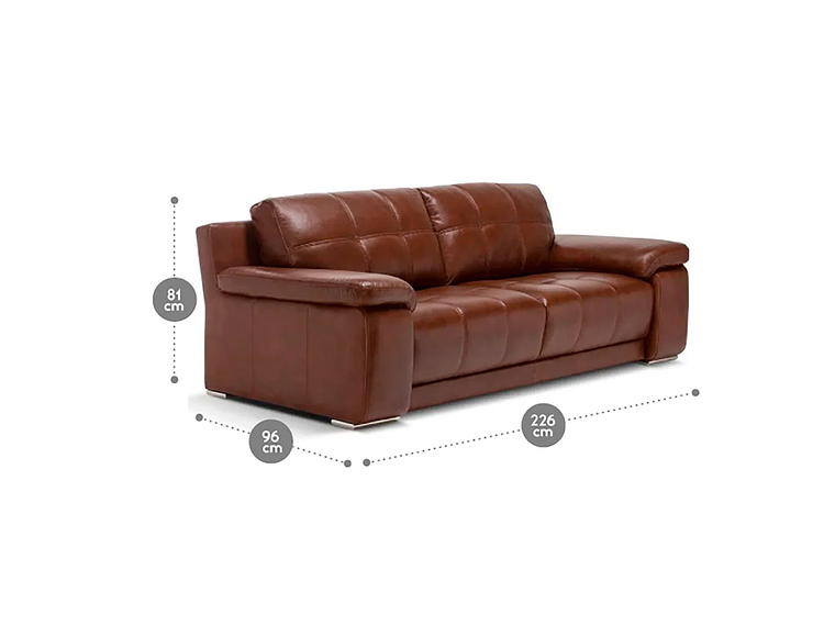 SOFÁ ROSEN 5037 3 CUERPOS CUERO CARAMELO 3