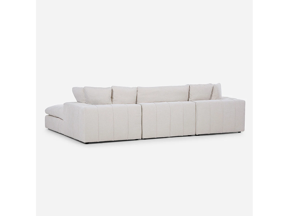 SOFÁ ROSEN BLANCO CRUDO SECCIONAL DORNIE TELA 4 PIEZAS 2