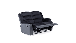 SOFÁ VYS SPA BLACK VENOM 2 CUERPOS ACERO NEGRO RECLINABLE