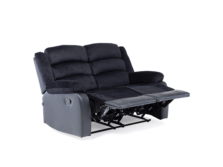SOFÁ VYS SPA BLACK VENOM 2 CUERPOS ACERO NEGRO RECLINABLE 2