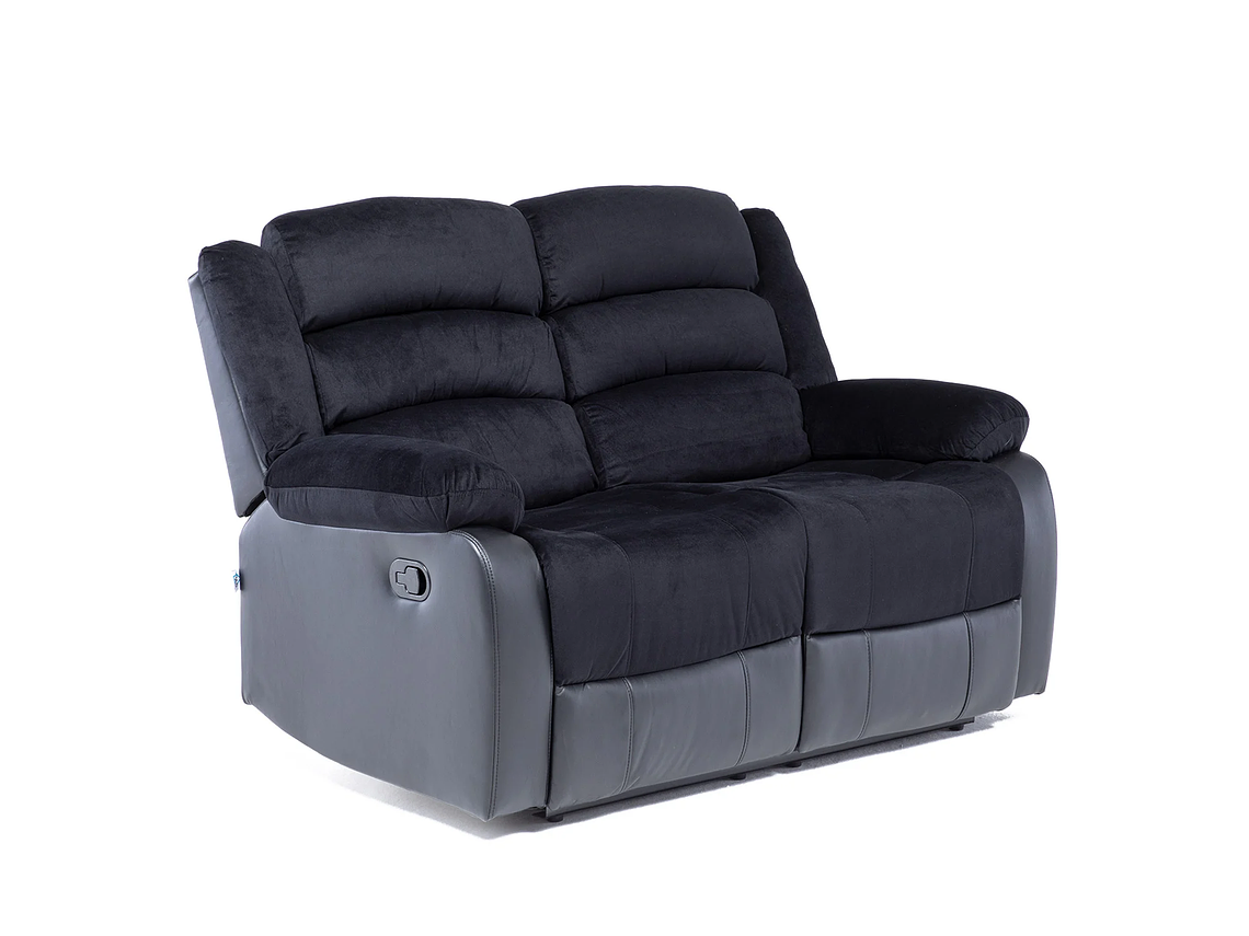 SOFÁ VYS SPA BLACK VENOM 2 CUERPOS ACERO NEGRO RECLINABLE 3