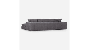 SOFÁ ROSEN GRIS SECCIONAL DORNIE TELA 4 PIEZAS