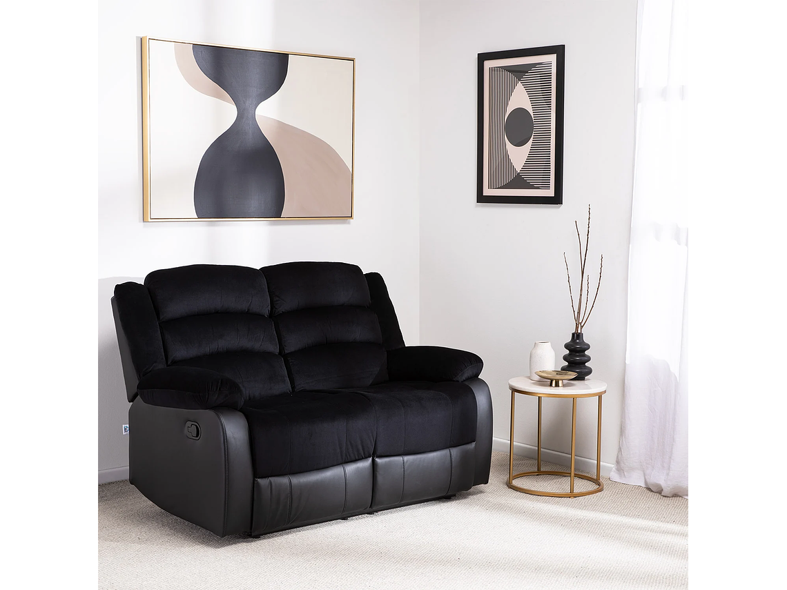 SOFÁ VYS SPA BLACK VENOM 2 CUERPOS ACERO NEGRO RECLINABLE 5