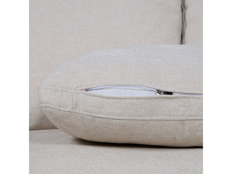 SOFÁ ROSEN BLANCO CRUDO SECCIONAL DORNIE TELA 4 PIEZAS 8