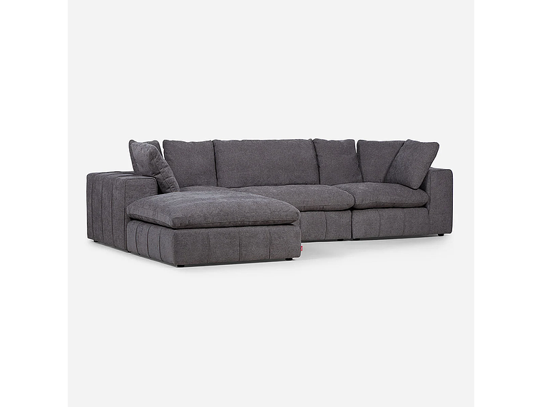 SOFÁ ROSEN GRIS SECCIONAL DORNIE TELA 4 PIEZAS 3