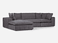 SOFÁ ROSEN GRIS SECCIONAL DORNIE TELA 4 PIEZAS - Miniatura 3