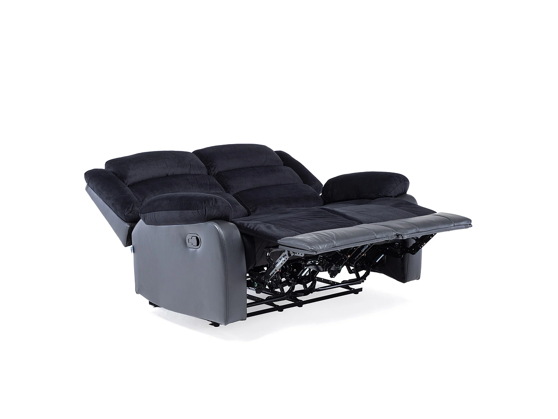 SOFÁ VYS SPA BLACK VENOM 2 CUERPOS ACERO NEGRO RECLINABLE 6