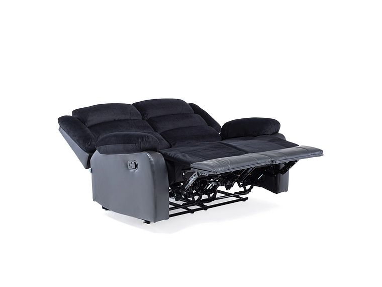 SOFÁ VYS SPA BLACK VENOM 2 CUERPOS ACERO NEGRO RECLINABLE 6
