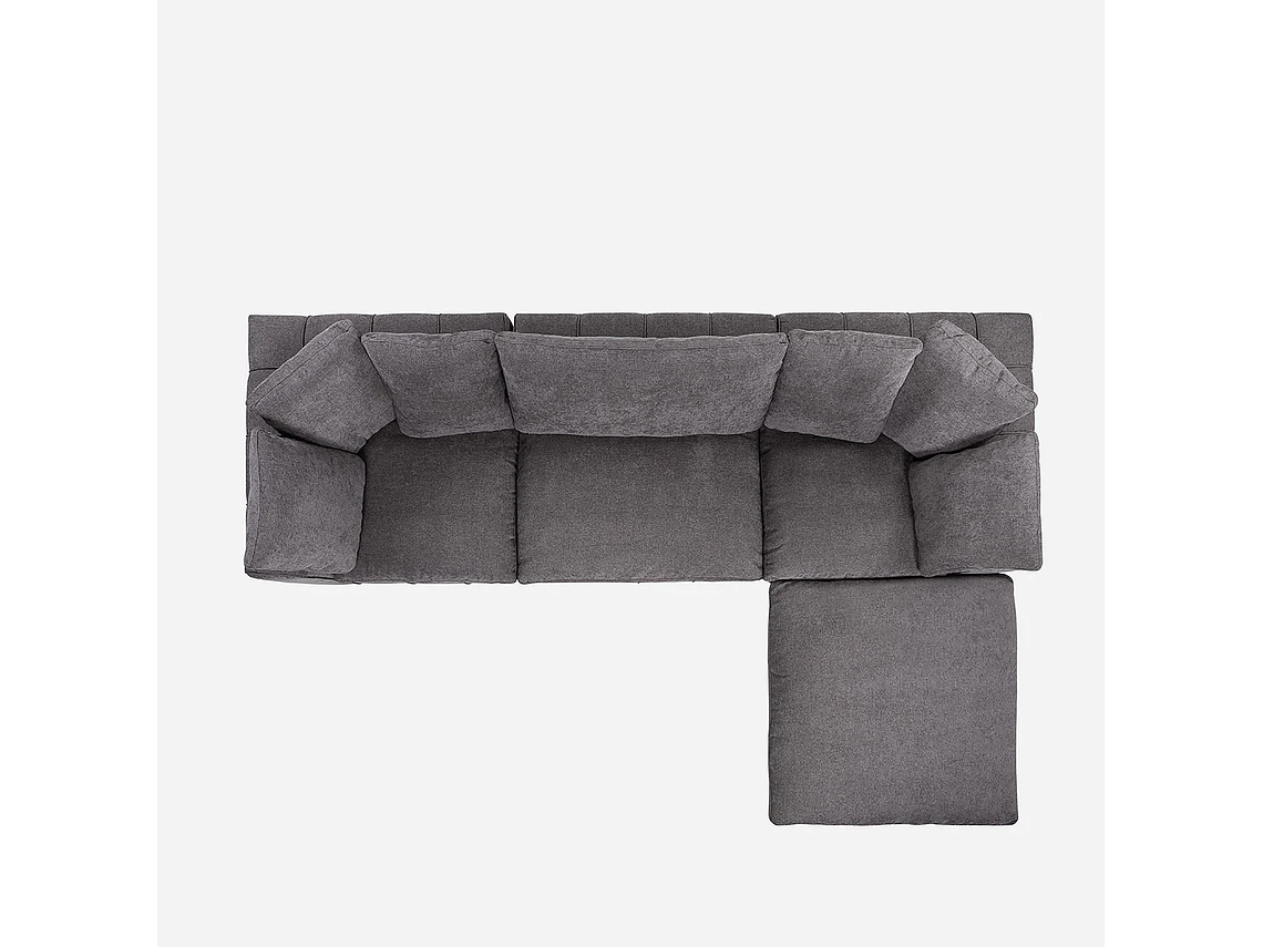 SOFÁ ROSEN GRIS SECCIONAL DORNIE TELA 4 PIEZAS 4