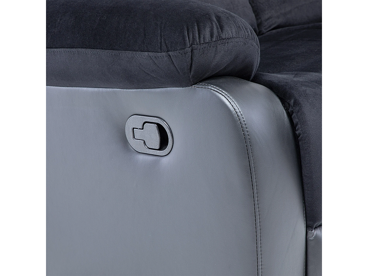 SOFÁ VYS SPA BLACK VENOM 2 CUERPOS ACERO NEGRO RECLINABLE 7