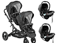 COCHE DOBLE TRAVEL SYSTEM BEBEGLO DUETO GRIS - Miniatura 1