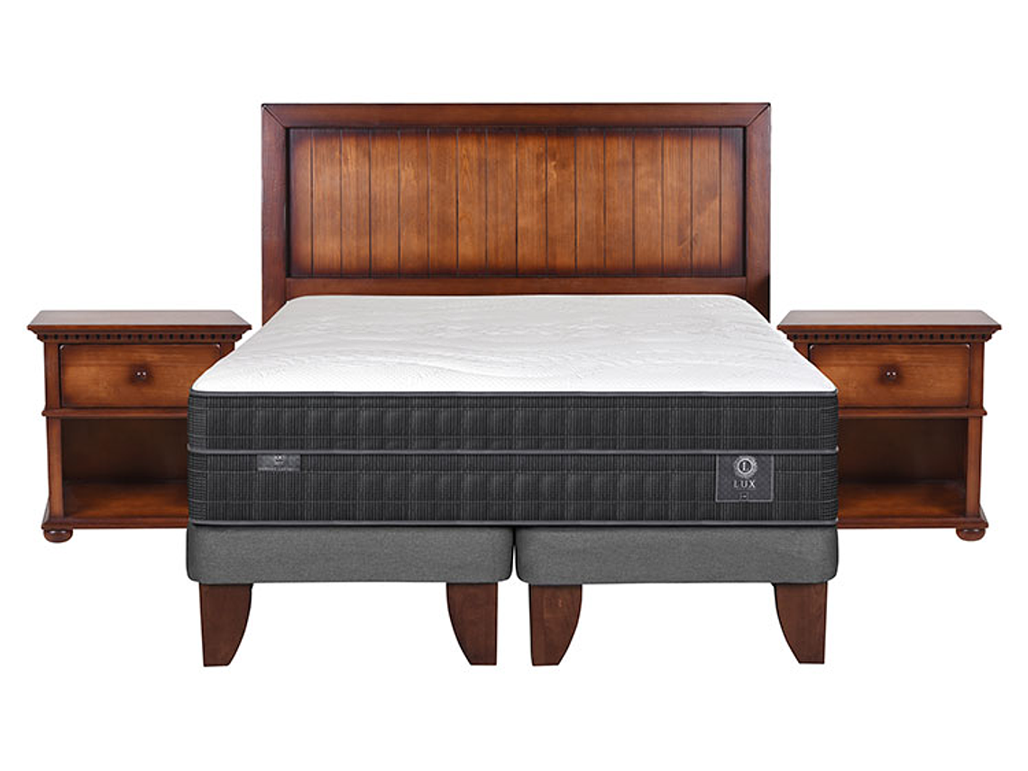 JUEGO DE DORMITORIO CIC CAMA EUROPEA LUX KING + MUEBLES MONTERREY 1