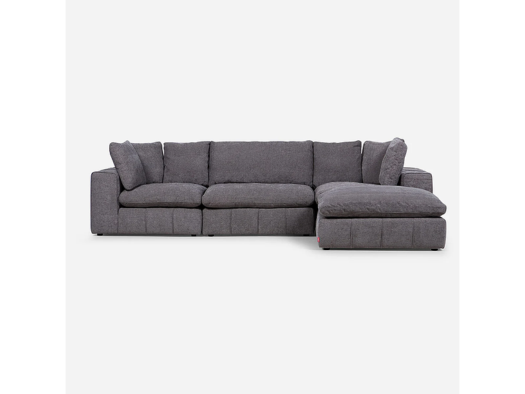 SOFÁ ROSEN GRIS SECCIONAL DORNIE TELA 4 PIEZAS 5