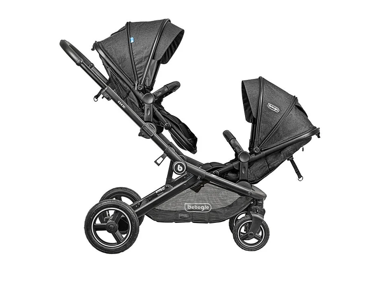 COCHE DOBLE TRAVEL SYSTEM BEBEGLO DUETO GRIS 4