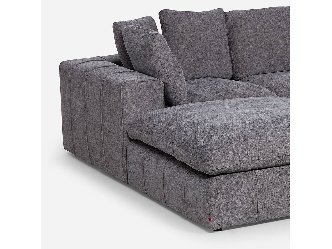 SOFÁ ROSEN GRIS SECCIONAL DORNIE TELA 4 PIEZAS 7