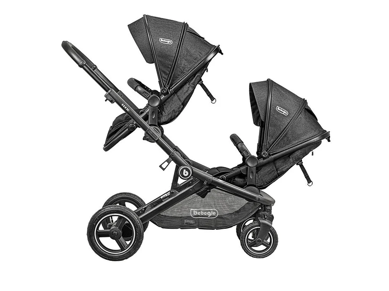 COCHE DOBLE TRAVEL SYSTEM BEBEGLO DUETO GRIS 5