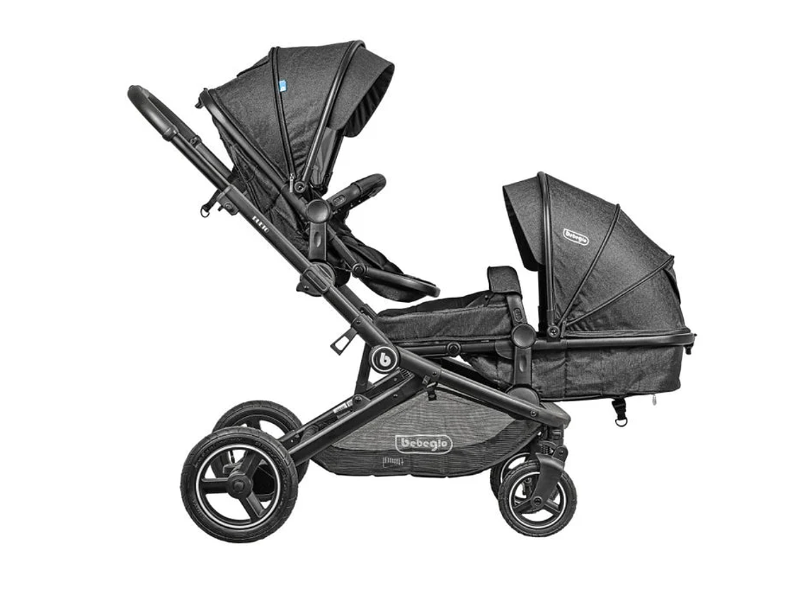 COCHE DOBLE TRAVEL SYSTEM BEBEGLO DUETO GRIS 6
