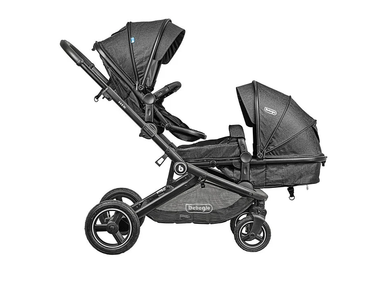 COCHE DOBLE TRAVEL SYSTEM BEBEGLO DUETO GRIS 6