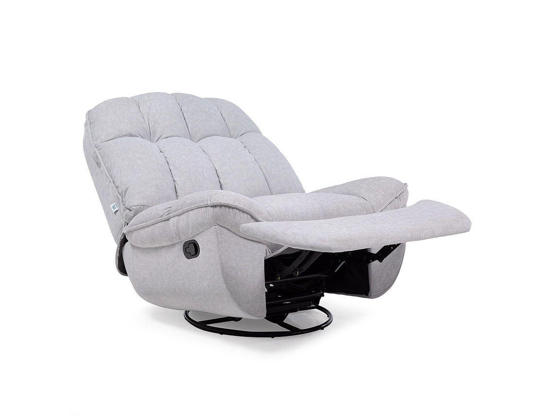 BERGERE VYS SPA MILLENIUM WHITE ACERO FELPA BLANCO INVIERNO MECEDOR GIRATORIO Y RECLINABLE 1