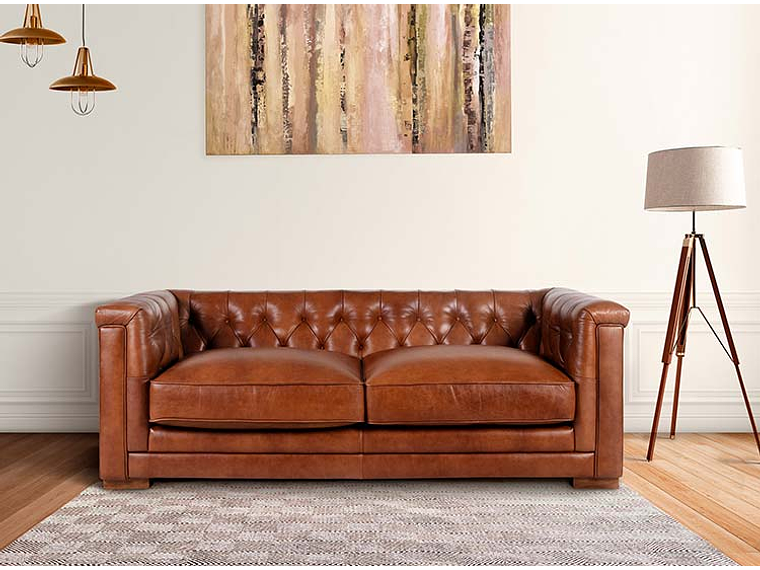 SOFÁ CIC CHESTERFIELD SIENA 3 CUERPOS CUERO CHOCOLATE 5