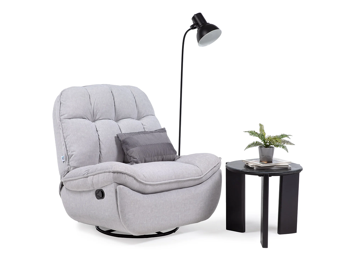 BERGERE VYS SPA MILLENIUM WHITE ACERO FELPA BLANCO INVIERNO MECEDOR GIRATORIO Y RECLINABLE 4