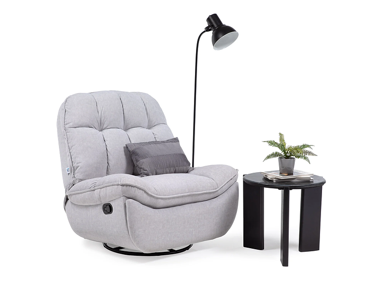 BERGERE VYS SPA MILLENIUM WHITE ACERO FELPA BLANCO INVIERNO MECEDOR GIRATORIO Y RECLINABLE 4