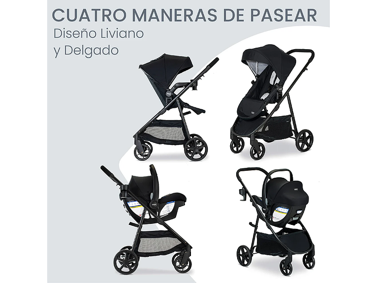 COCHE TRAVEL SYSTEM BROOK-WILLOW ONIX GLACIER BRITAX 4