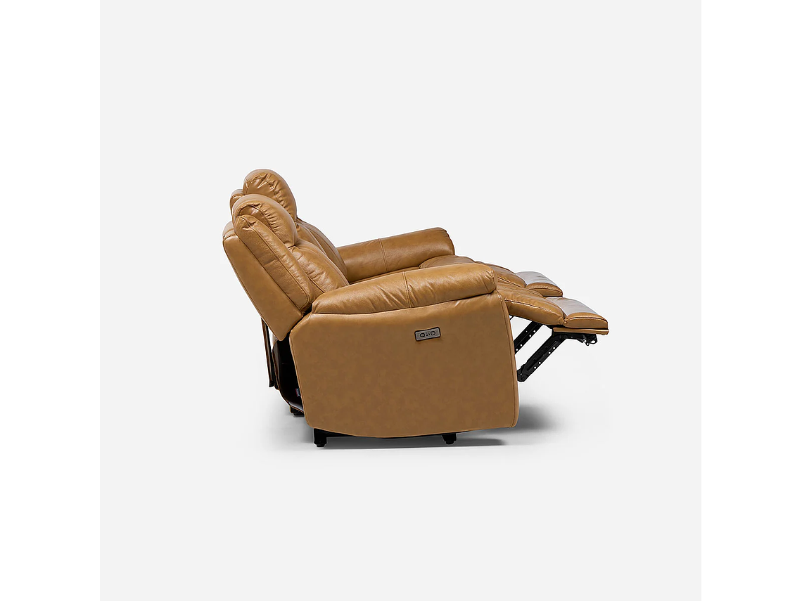SOFÁ RECLINABLE RIMINI 3 CUERPOS ELÉCTRICO CUERO WHISKEY 2