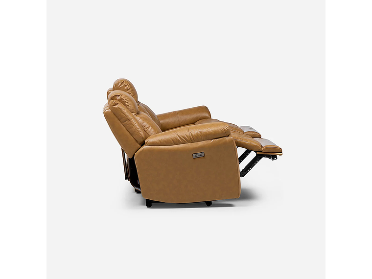 SOFÁ RECLINABLE RIMINI 3 CUERPOS ELÉCTRICO CUERO WHISKEY 2
