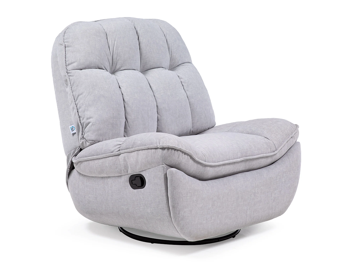 BERGERE VYS SPA MILLENIUM WHITE ACERO FELPA BLANCO INVIERNO MECEDOR GIRATORIO Y RECLINABLE 7